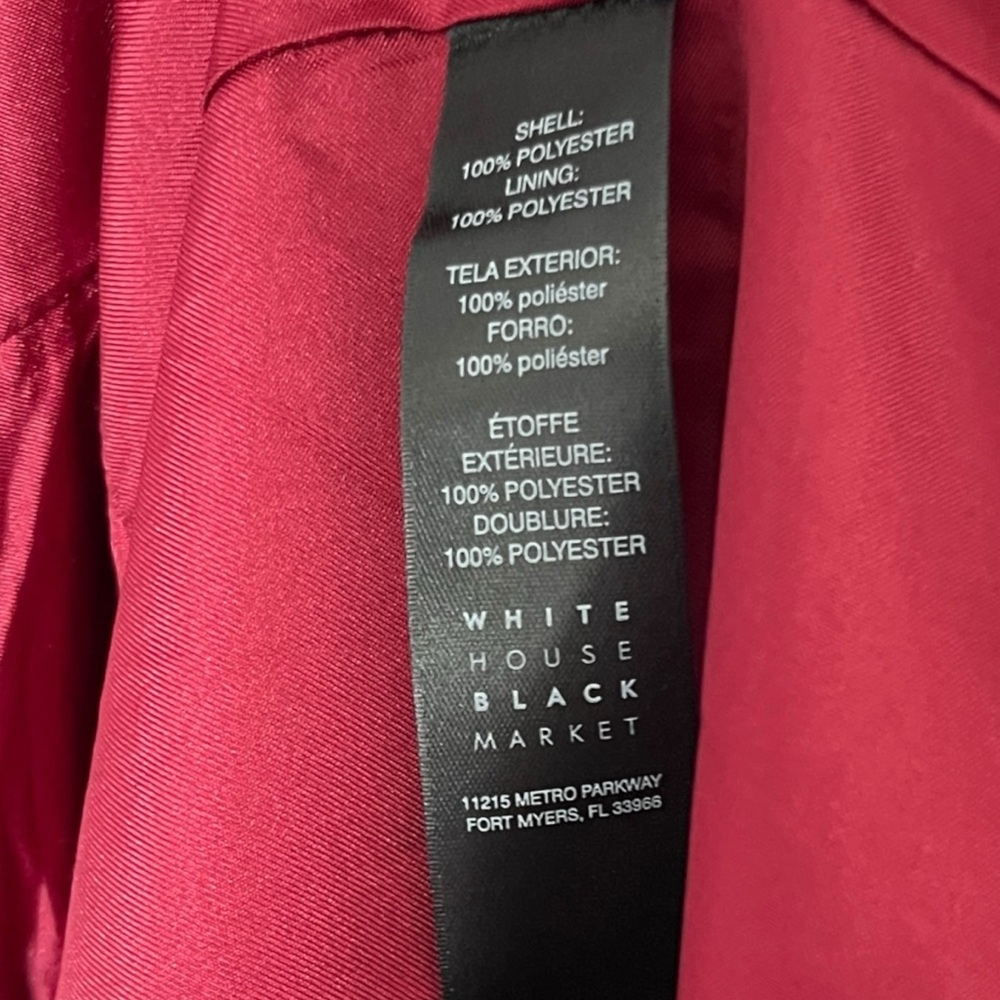 NEW White House Black Market Dress Sleeveless Jacquard Hi Lo Red Holiday Size 8 - Picture 7 of 8